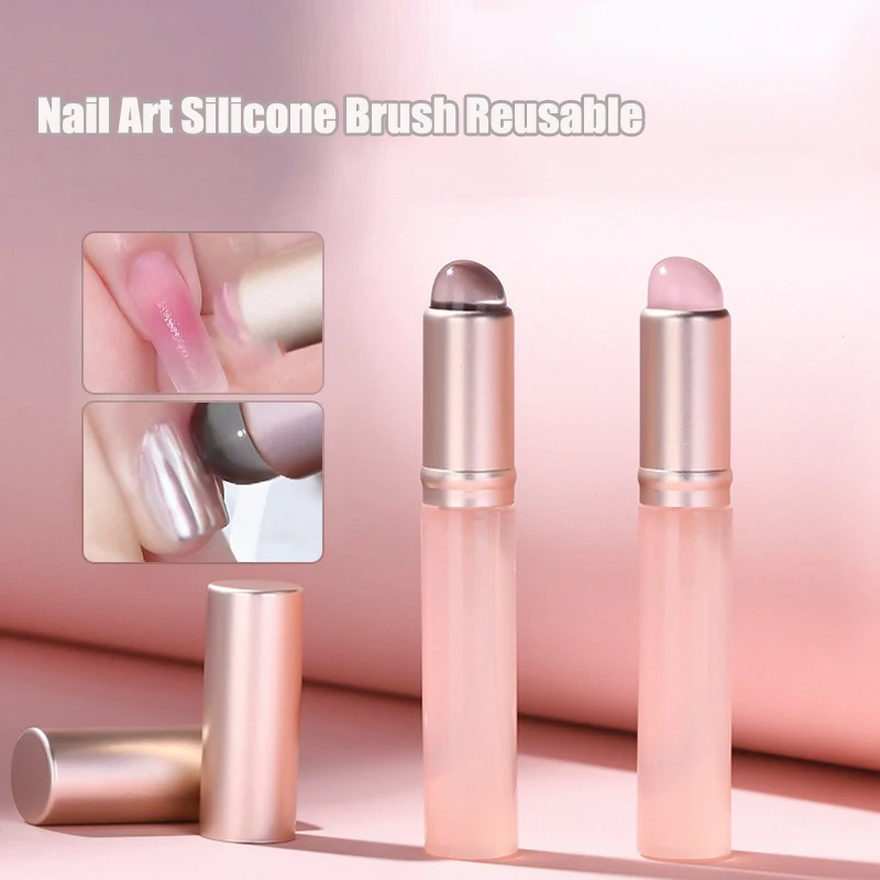 Lip Liner Pencil - 1 個ネイルアートシリコーンアプリケータースティックブラシ口紅パウダーダスト適用ペングラデーション効果汚れメイクマニキュアツール
