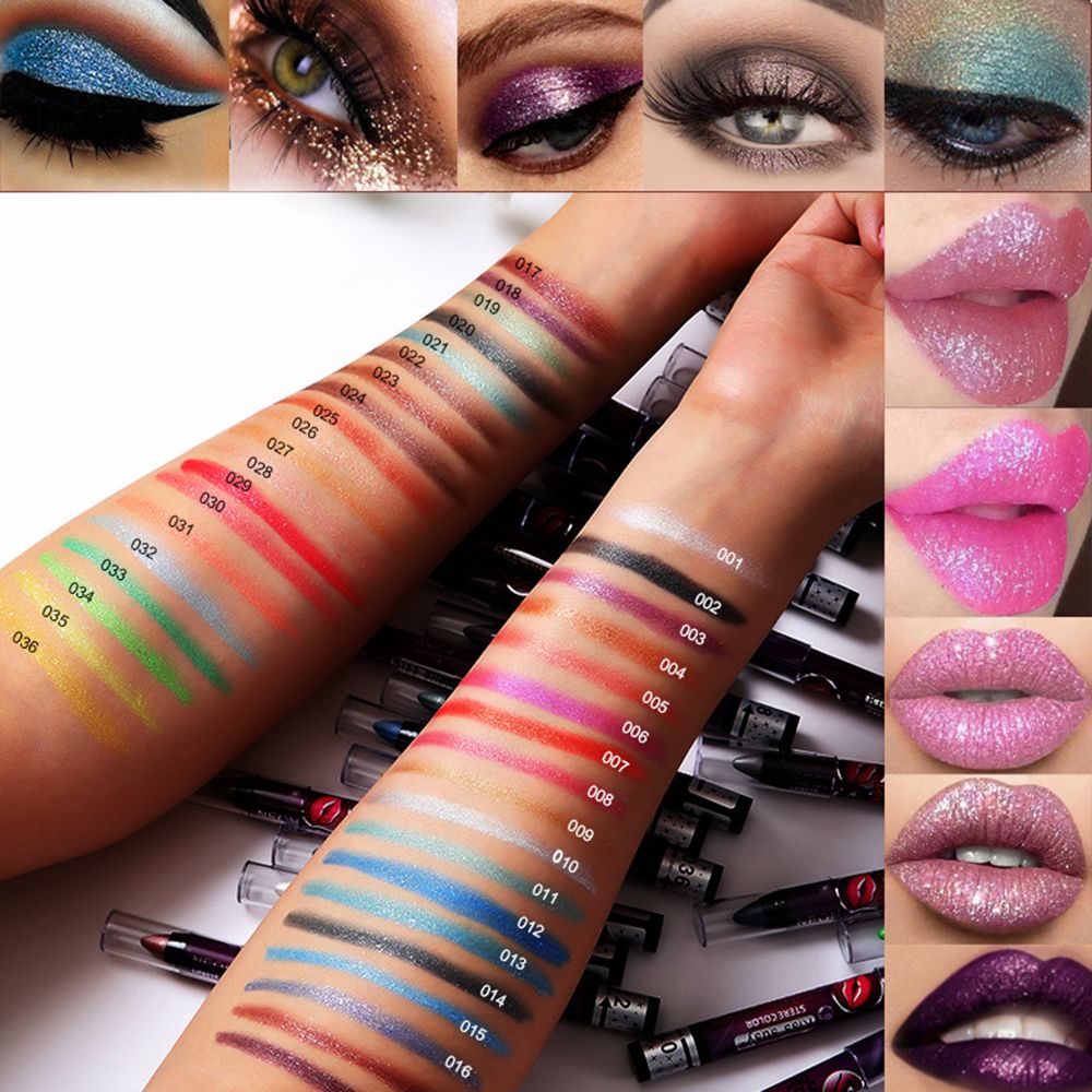 Lip Liner Pencil - アイシャドウカラーグラデーション長持ちリップペン防水アイシャドウスティックペンシル2 in 1