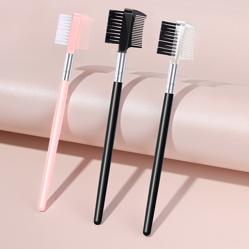 Makeup Beauty Ro - デュアルヘッド眉毛コームメイクブラシ美容ツールプロフェッショナルまつげ＆眉コーム、両面ブラシで整ったまつげと眉を作成
