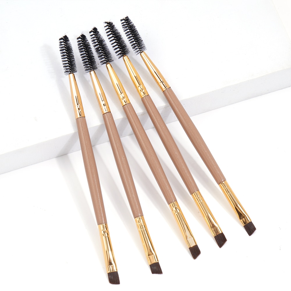 Makeup Beauty Ro - MAANGE 5 ピース/セットアイシャドウメイクブラシプロフェッショナルダブルエンド眉毛ブラシコーム女性のための化粧品美容メイクアップツール