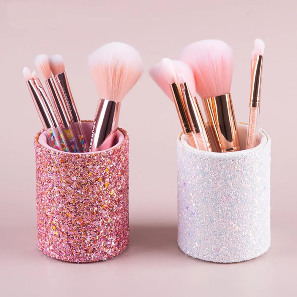 Lip Liner Pencil - スパークリングメイクアップブラシバケット化粧品収納ペンボックスデスクトップ用鉛筆花瓶コーム口紅ブラシコンテナ家庭用収納ボックス