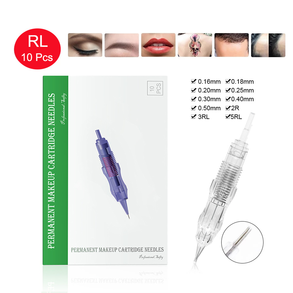 Merit Beauty Makeup - Biomaser 10 個革命タトゥー針アートメイクカートリッジ針タトゥーマシンキット眉毛針 1R、2R、3R、5R