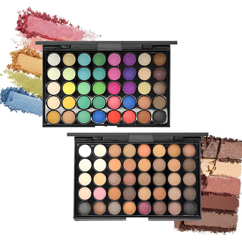 Beauty Makeup Palette - 40色アイシャドウパレット - マット＆シマー、高発色ブラウンヌード、コーヒーチョコレート、学生パーティー、デイリーステージメイクアップツール