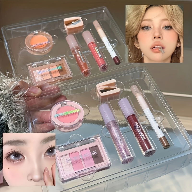 Huda Beauty Makeup Set - Herorange 6個入りミニメイクアップセット リップグロス リップティント アイライナー チーク