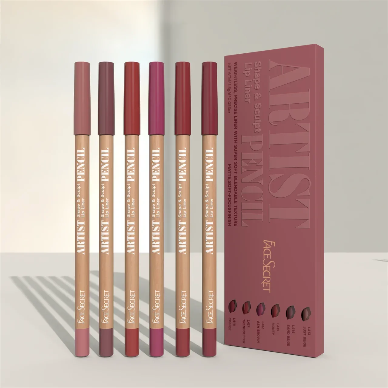 Lip Liner Pencil - 6 ピース/セットリップライナーペン 6 色防水と耐汗色褪せしにくいノンスティックカップヌード口紅ペンシルセット