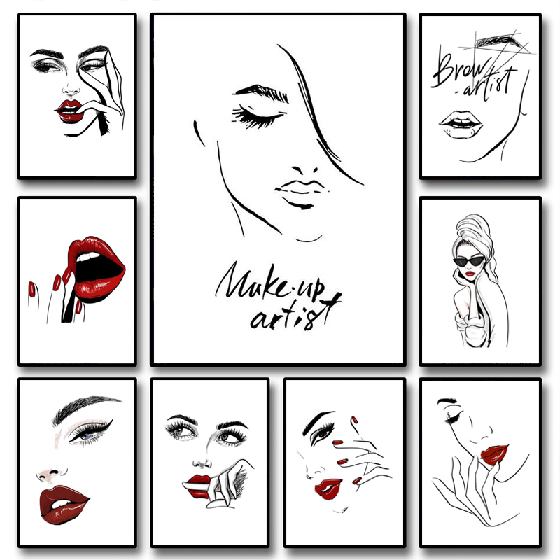 ファッションメイクアップポスター セクシーな美女の名言 ウォ - Makeup Is Beauty Quotes のレビューと価格