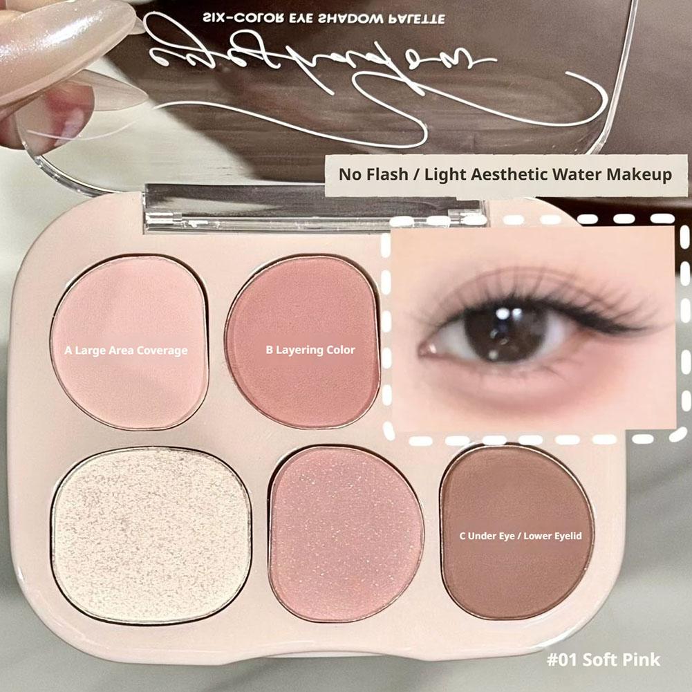 6 色マットアイシャドウブラッシュパウダーパレット新しい甘い - Beauty Makeup Palette のレビューと価格
