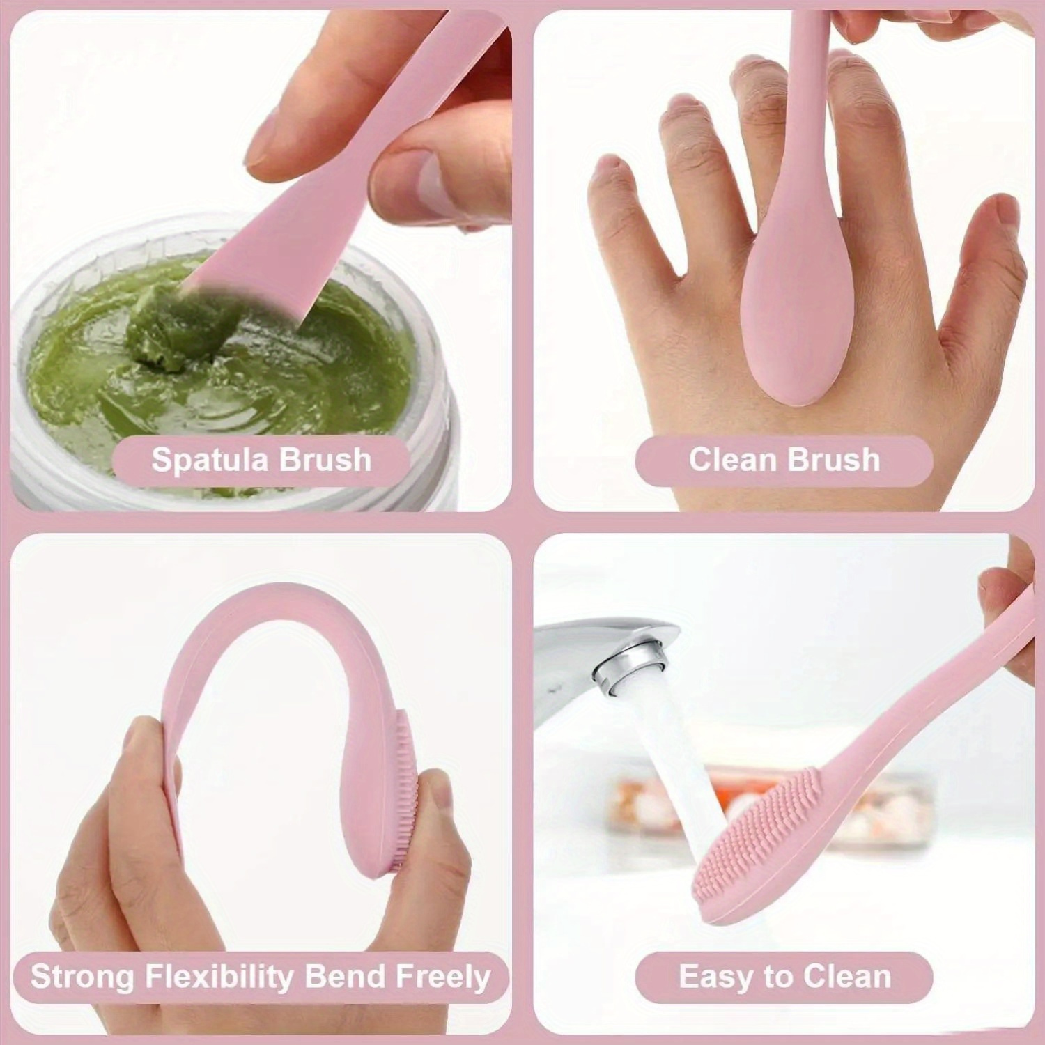 ダブルヘッドフェイシャルマスクブラシシリコーンアプリケーター - Makeup Beauty Ro のレビューと価格