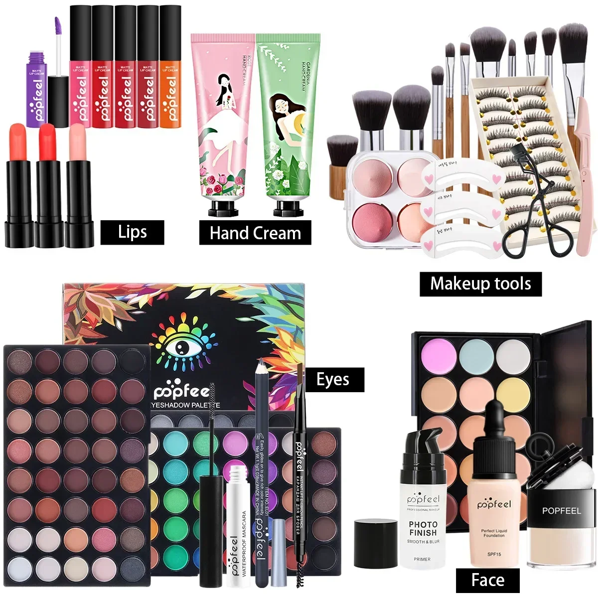 POPFEEL オールインワン メイクアップ キット ギフト - Huda Beauty Makeup Set のレビューと価格