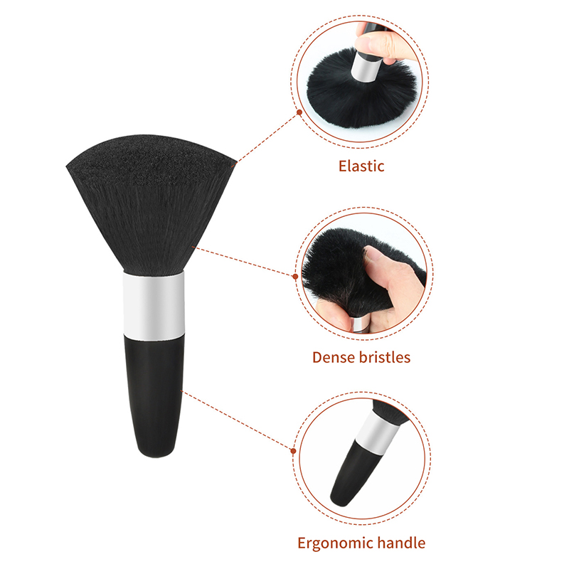 新しいソフトネックフェイスダスター理容師黒ひげブラシヘアクリ - Makeup Beauty Ro のレビューと価格