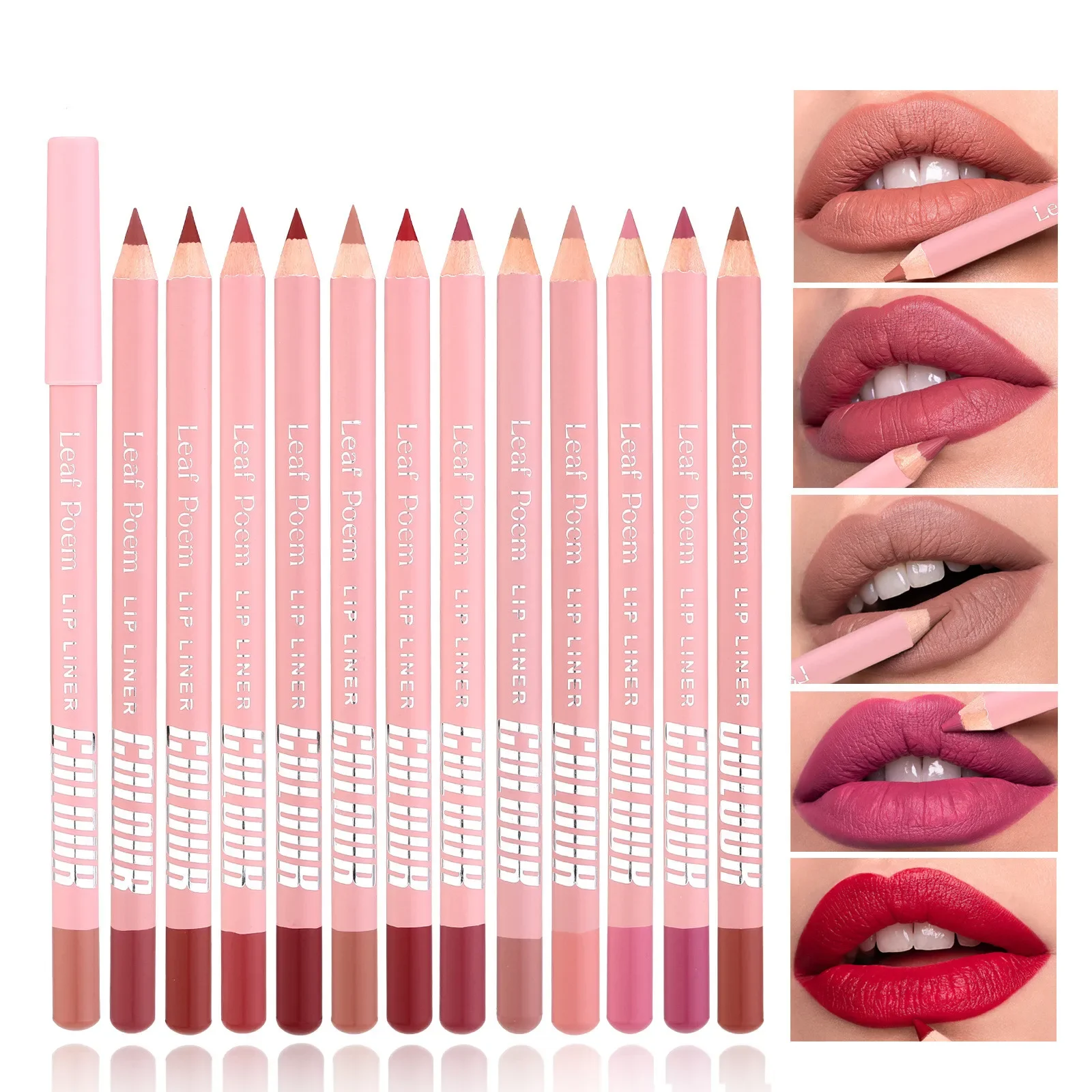 口紅リップライナーペンセットマットベルベットリップライナーペ - Lip Liner Pencil のレビューと価格