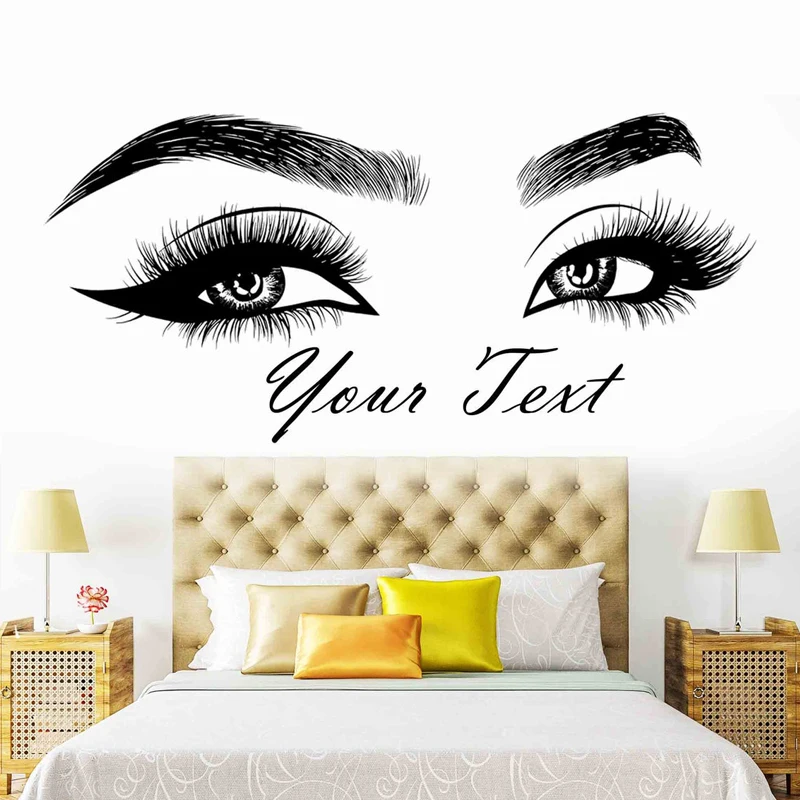 まつげ眉ビニールステッカービューティーサロンウォールデカール - Makeup Is Beauty Quotes のレビューと価格