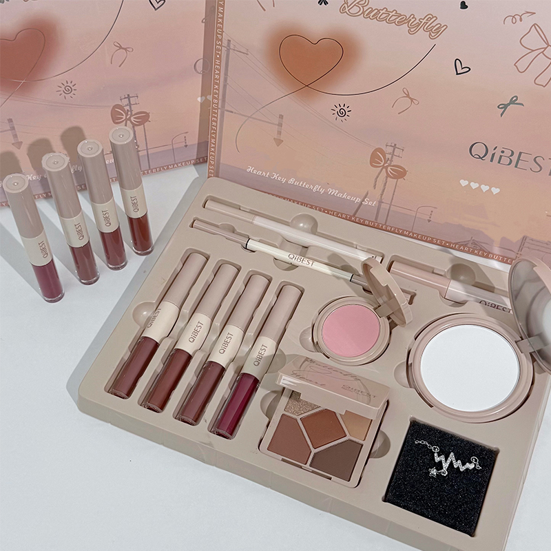 QIBEST フェイスメイクアップセット 4pc ダブルエン - Huda Beauty Makeup Set のレビューと価格