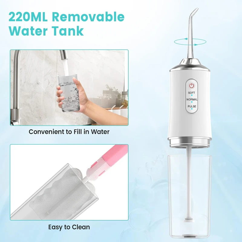 ポータブル歯科ウォーターフロッサー口腔洗浄器 USB 充電式 - Micellar Water Cleanser のレビューと価格