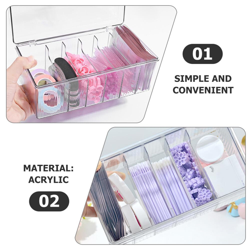 蓋付きまつげ収納ボックスデスクトップ化粧品整理ツールアクリル - Beauty Makeup Wholesale のレビューと価格