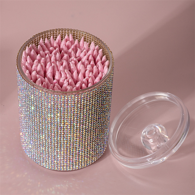 高級ダイヤモンド綿棒収納ボックスポータブル綿棒収納ケースデス - Beauty Makeup Wholesale のレビューと価格