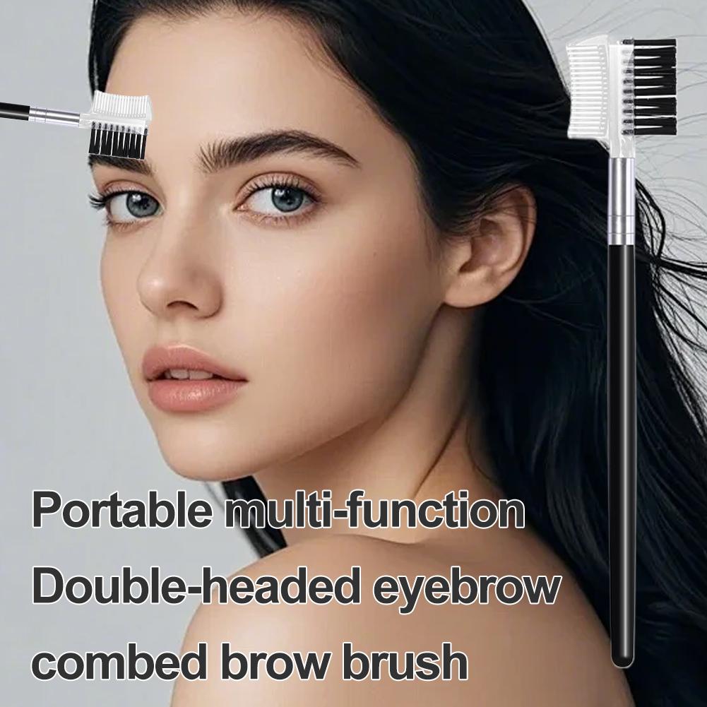 デュアルヘッド眉毛コームメイクブラシ美容ツールプロフェッショ - Makeup Beauty Ro のレビューと価格