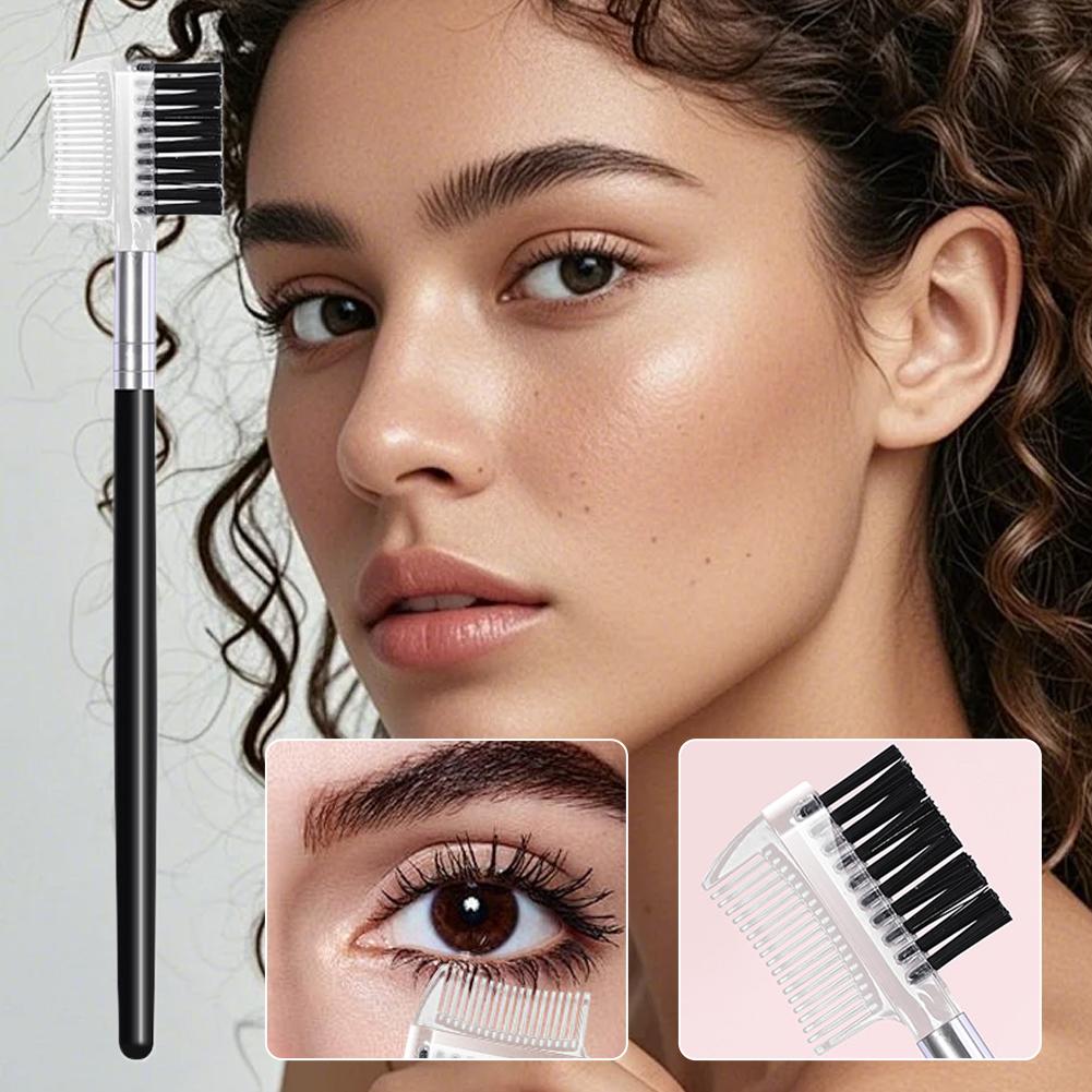 デュアルヘッド眉毛コームメイクブラシ美容ツールプロフェッショ - Makeup Beauty Ro のレビューと価格