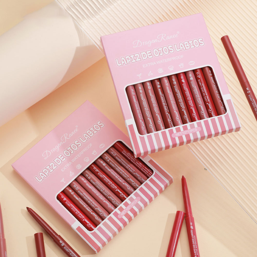 12色のリップライナーペンシルケースは、唇の全体の形を描き、 - Lip Liner Pencil のレビューと価格
