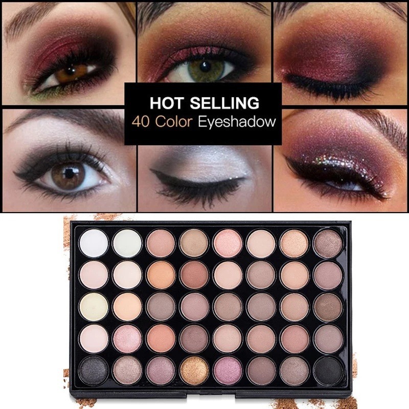 40色アイシャドウパレット - マット＆シマー、高発色ブラウ - Beauty Makeup Palette のレビューと価格